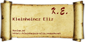 Kleinheincz Eliz névjegykártya